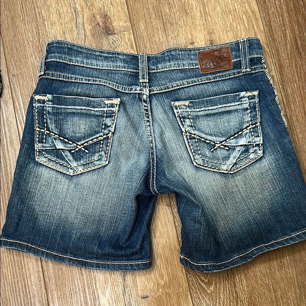BKE brand Blue Denim Shorts with Contrast Stitching